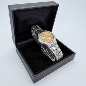 Paul Jardin Quartz Mens Japan Movt Stainless Steel Silver Champagne Dial Watch